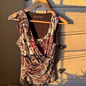 White House Black Market Paisley Print Top